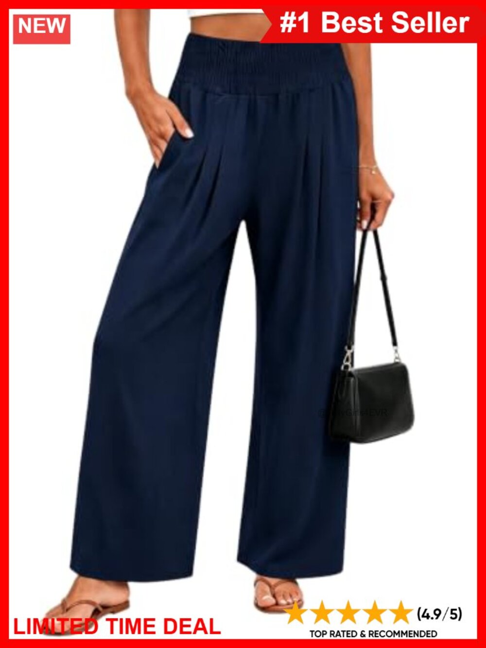 Women's Flowy Wide Leg Palazzo Pants High Waist Casual